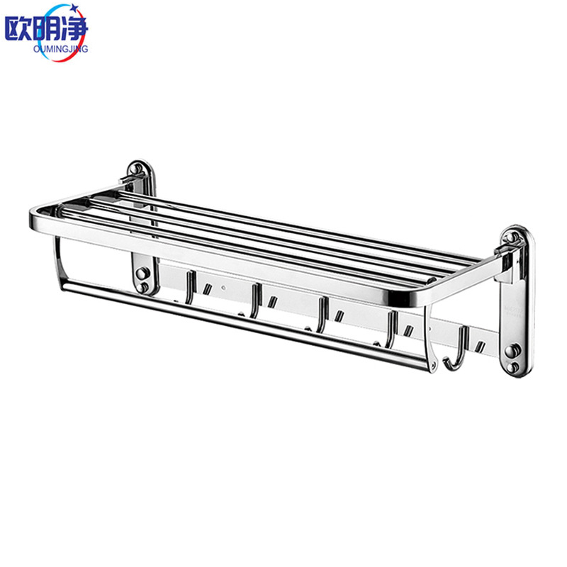 不锈钢浴室置物架 活动毛巾架 个