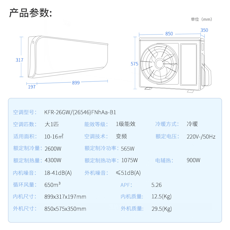 格力(Gree)儿童空调KFR-26GW/(26546)FNhAa-B1(樱花粉) 智慧鸟大1匹变频冷暖一级智能语音挂机
