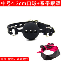 sm情趣用品口水球 男用女用刑具口球口塞 另类调教成人玩具性用品 中号口水球【黑色】+红黑色双面眼罩_624_37