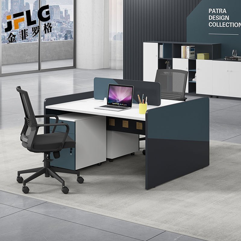 苏宁 金菲罗格 办公家具 简约现代员工屏风桌 并排两人位含柜椅高清大图