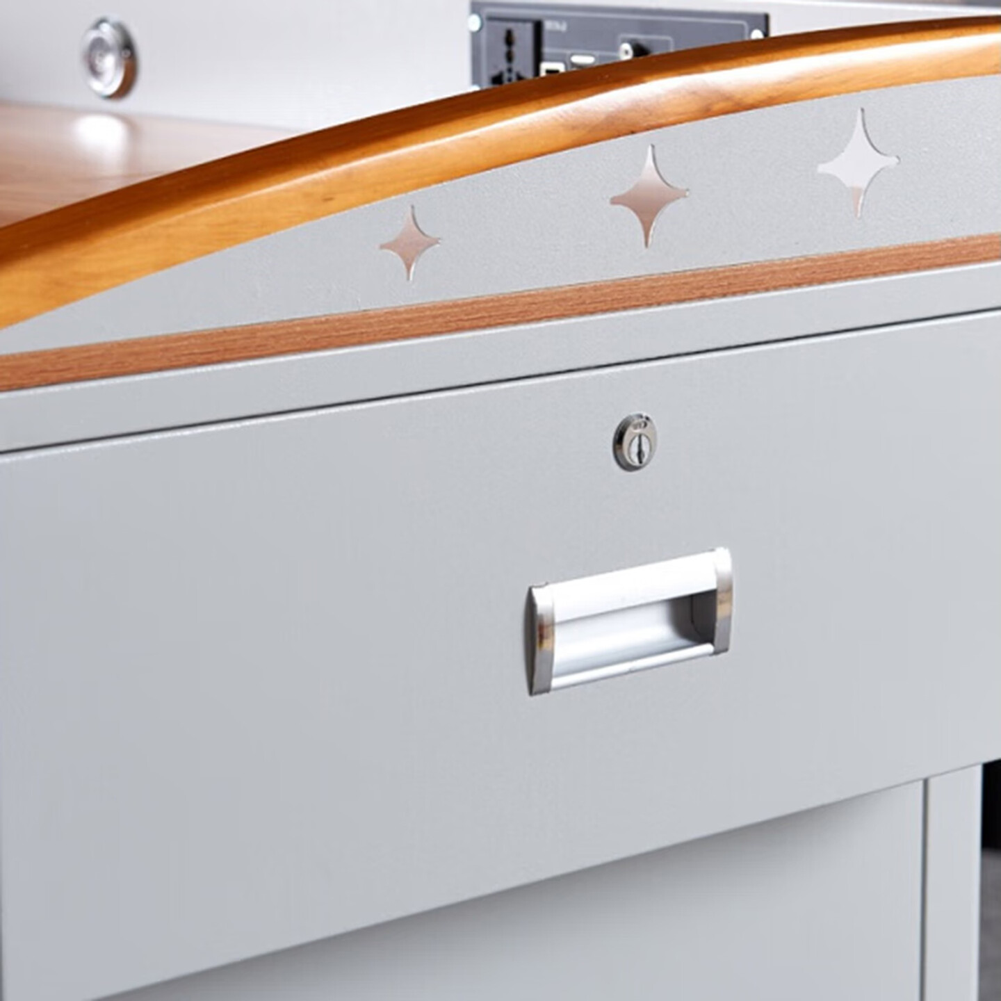 鑫金虎(XIN JIN HU)多媒体讲台讲桌教师教室教学多功能讲台桌钢制讲台电教中控演讲台高清大图