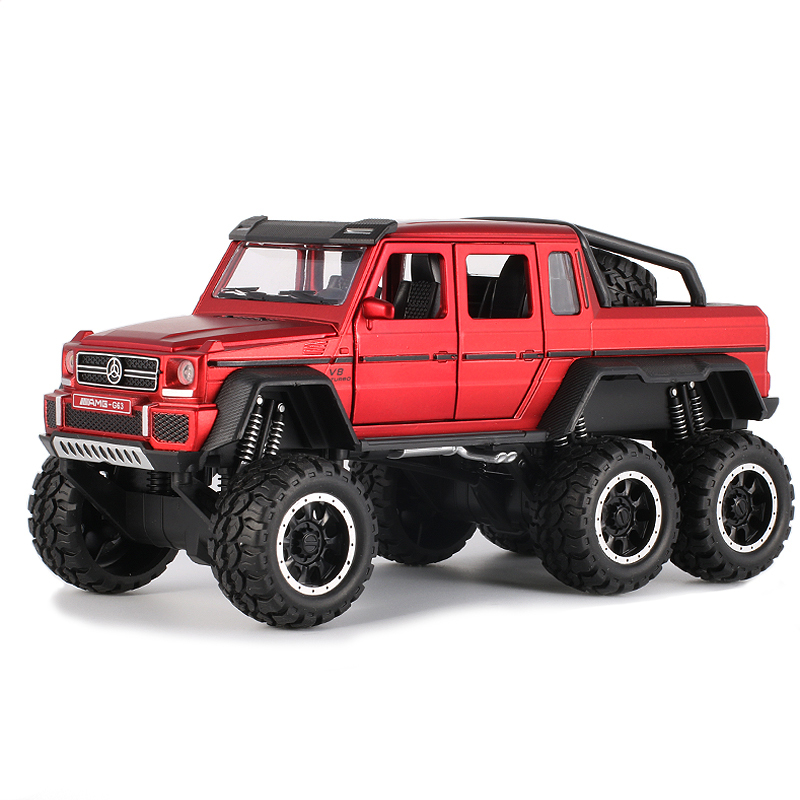 奔驰G63合金车模大轮6X6越野车带避震仿真小汽车模型男孩玩具车 奔驰G63=盒装磨砂灰色