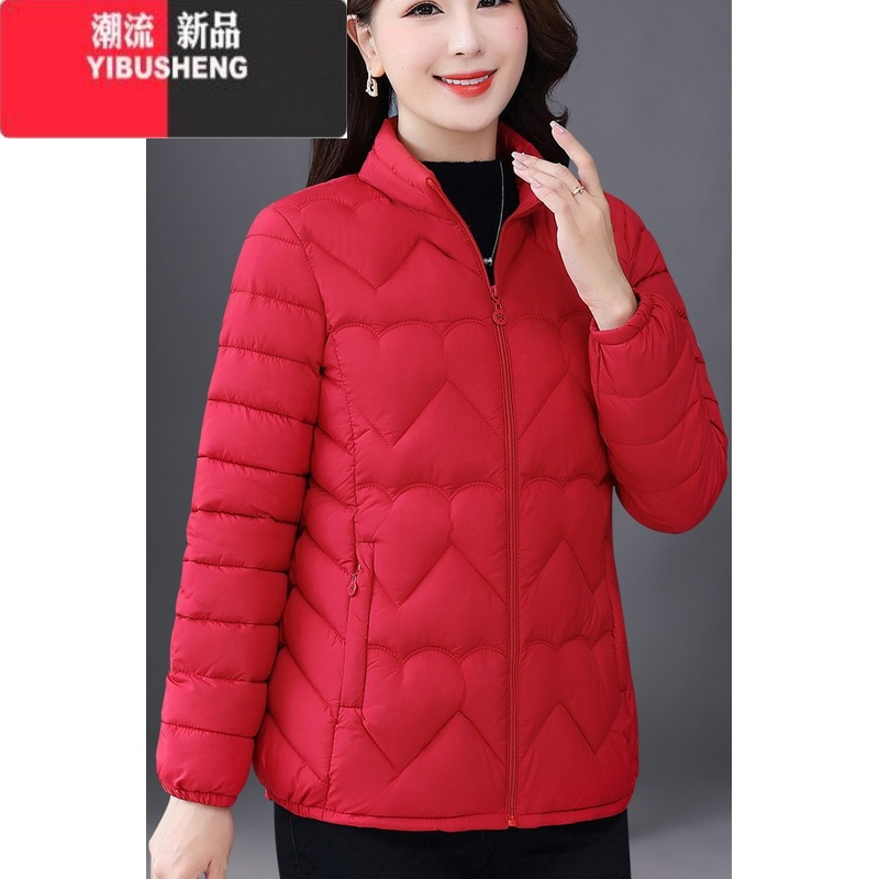 yibusheng妈妈装羽绒棉服外套中老年女装大码显瘦小棉袄40岁50洋气