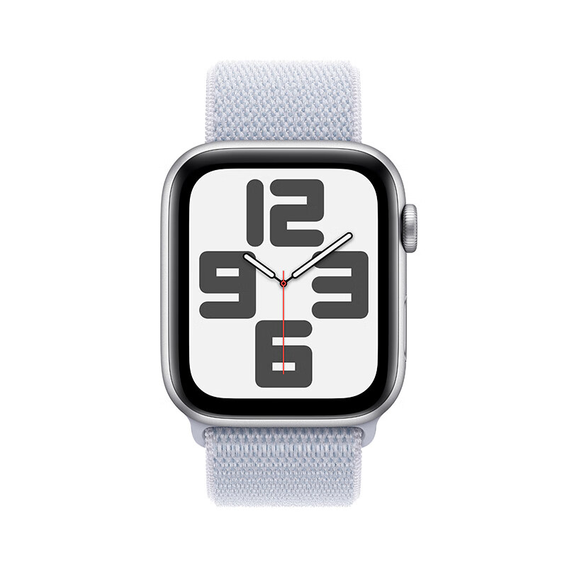 Apple/苹果 Watch SE 智能手表GPS款44毫米银色铝金属表壳青云色回环式运动表带MXFD3CH/B 青云色