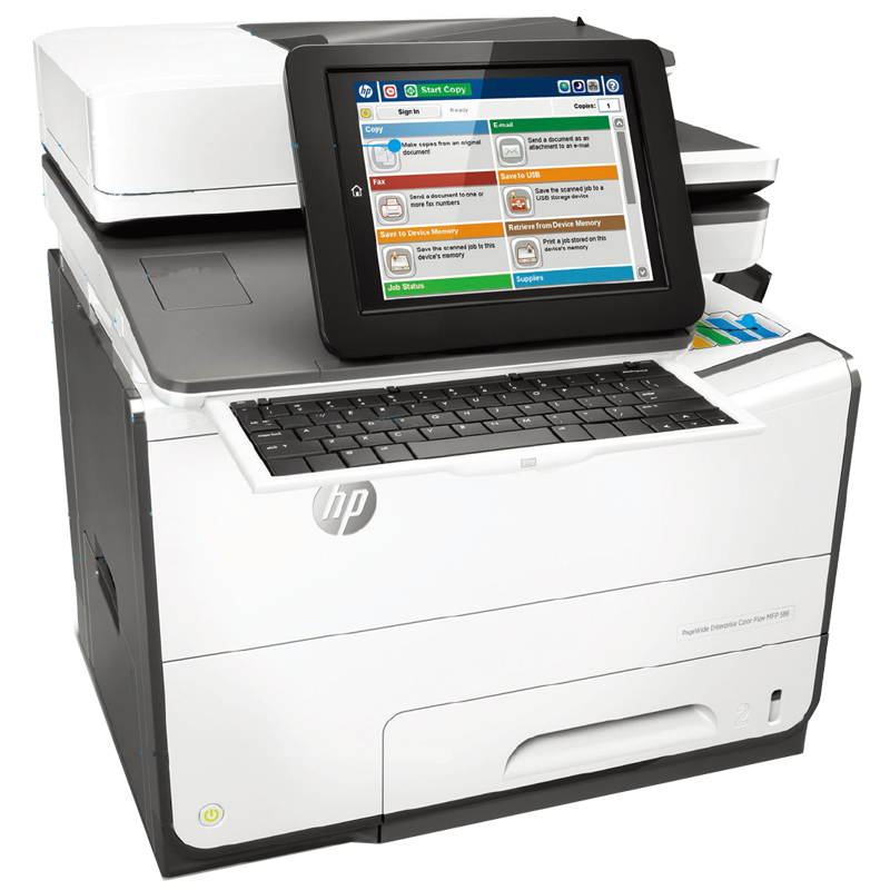惠普(HP) PageWide Enterprise Color 586z 企业级彩色页宽多功能传真一体机 抽拉式键盘高清大图