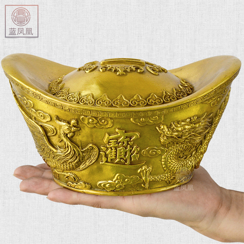 家柏饰(CORATED)铜元宝铜实心金客厅供小元宝金万两 中号黄金万两高清大图
