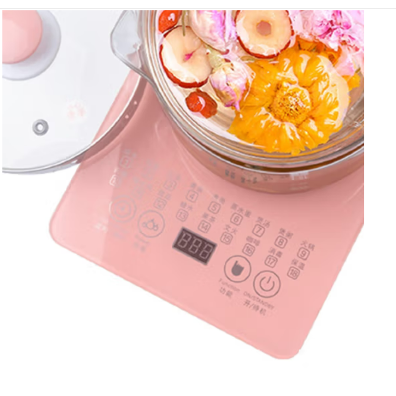 长虹养生壶(分体式)CYS-18D06C,少女粉色,18大功能选择,触碰面板控制,24小时预约功能