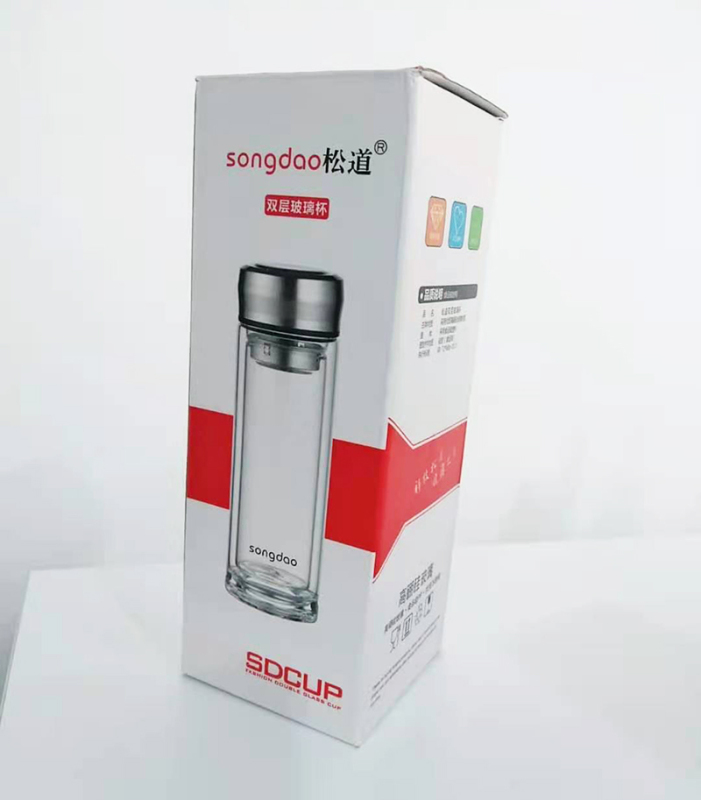 松道 玻璃杯 带盖耐高温茶水分离便携泡茶杯旅行杯玻璃水杯SD223系列 只 450ml高清大图