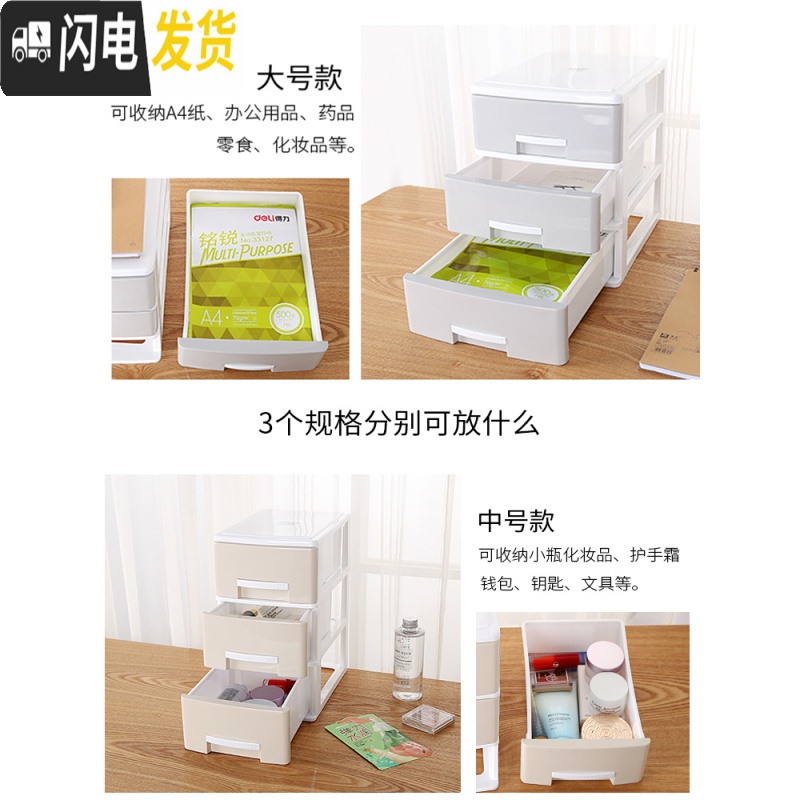 三维工匠办公室文件用品收纳柜杂物小抽屉式整理柜多层桌面收纳收纳盒高清大图