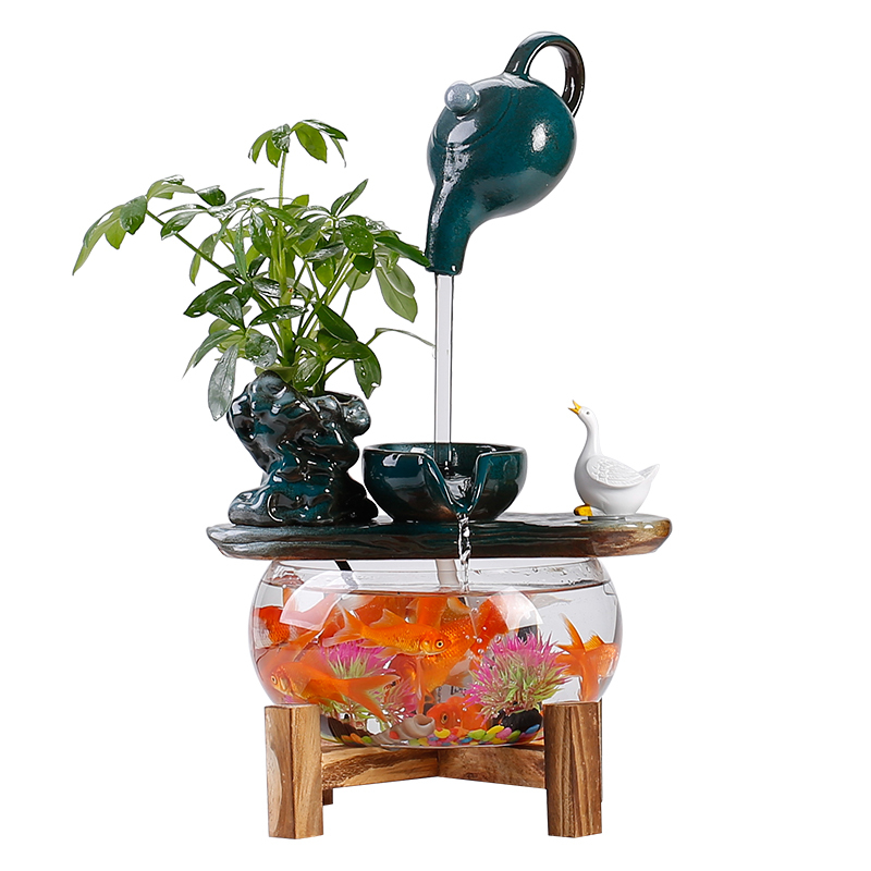 循环流水器生财摆件招财景观鱼缸创意家居办公室客厅开业乔迁礼客高清大图