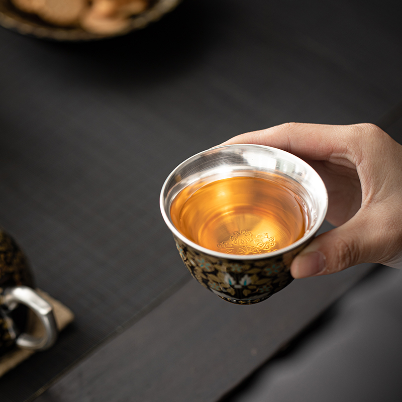 苏氏陶瓷(SUSHI CERAMICS)鎏银金枝玉叶茶壶套装非遗大师郑文强作品功夫茶具礼盒