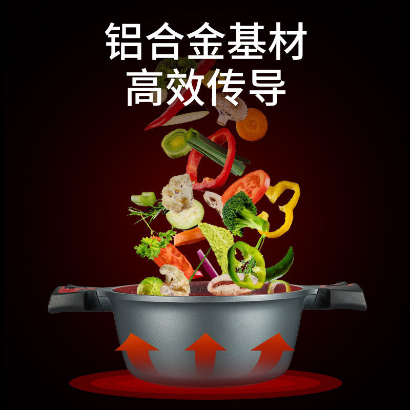 BRK Germany汤锅德国锅具科特布斯不粘锅汤锅5升容量麦饭石不粘自离式物理不粘烹饪用具24cm焖炖煲煮养生多用汤锅