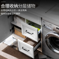 希箭太空铝浴室柜一体阳台洗衣机柜子带搓盆台盆柜组合洗衣柜伴侣组合[7天内发货]