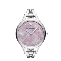 阿玛尼(EMPORIO ARMANI)女 新款时尚个性纤薄石英钢带女表AR11122