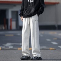 休闲运动裤子男士2024春秋新款潮流宽松直筒卫裤美式百搭阔腿长裤_07