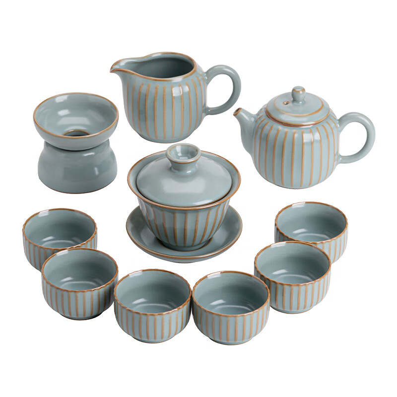 苏氏陶瓷/SUSHI CERAMICS J0902 汝窑开片豆绿水木年华功夫茶具组 (单位:套)