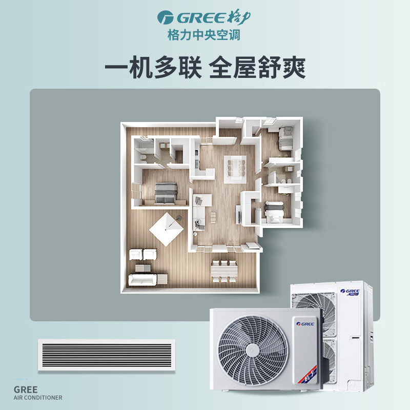 格力(GREE)家用中央空调 小6匹(5.6P)Star三代一拖三GMV-H140WL/Ha全直流变频小多联高清大图