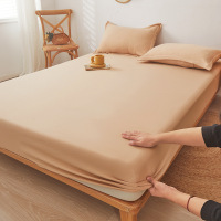 南通床笠春夏a类水洗棉麻床罩防尘床垫罩全包围保护套单件_523 180*200【单床笠】 香槟色