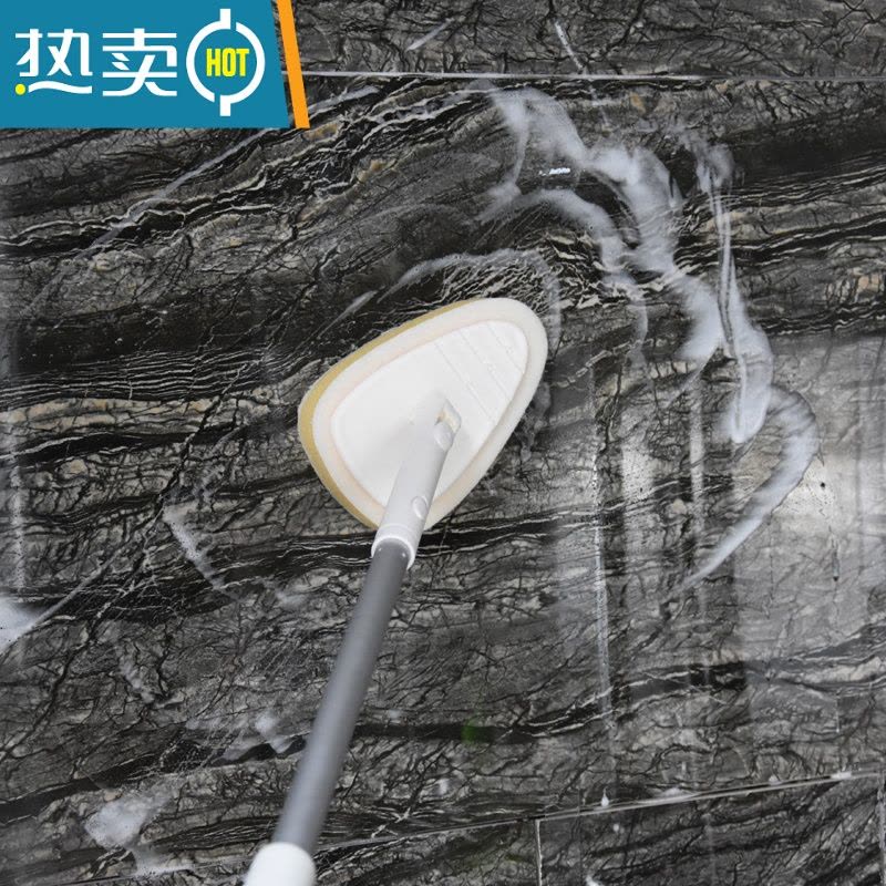 敬平长柄卫生间清洁工具海绵刷洗墙壁瓷砖清洁刷浴室浴缸刷工具 1个伸缩杆+2海绵头刷子图片