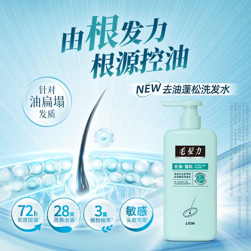 毛发力头皮专研去油蓬松洗发水高颅顶洗发液图片