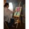 苏宁放心购榉木带抽屉儿童实木质油画架木制美术素描成人画箱画板架套装收纳式学生初学者折叠多功能绘画画架子批发A-STYLE
