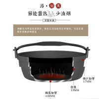 爱仕达 汤锅 铸铁24cm 双耳生铁煲汤/炖煮锅/煎锅大容量TF24V1WG 燃气明火专用