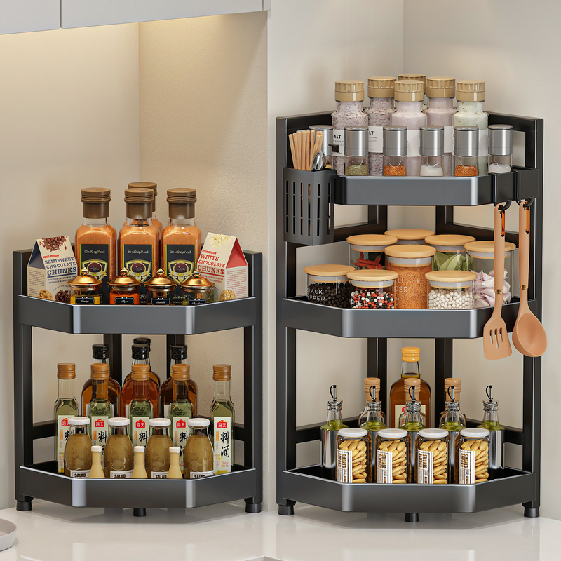 厨房台面置物架墙角转角调料品调味料收纳架家用多功能多层三角架