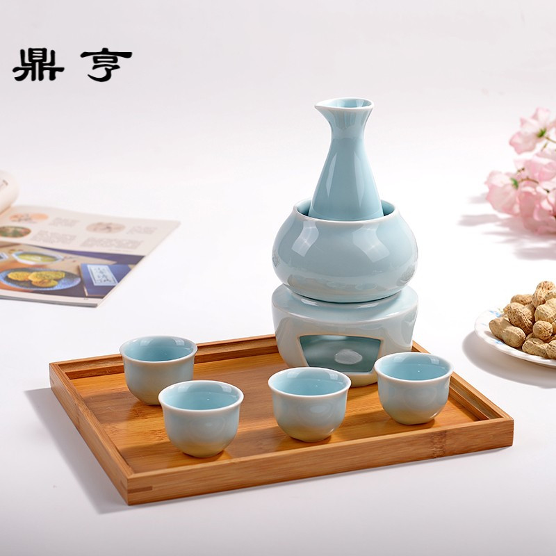 鼎亨陶瓷温酒器烫酒壶煮酒加热暖酒器分酒器黄酒白酒盅杯清酒酒具