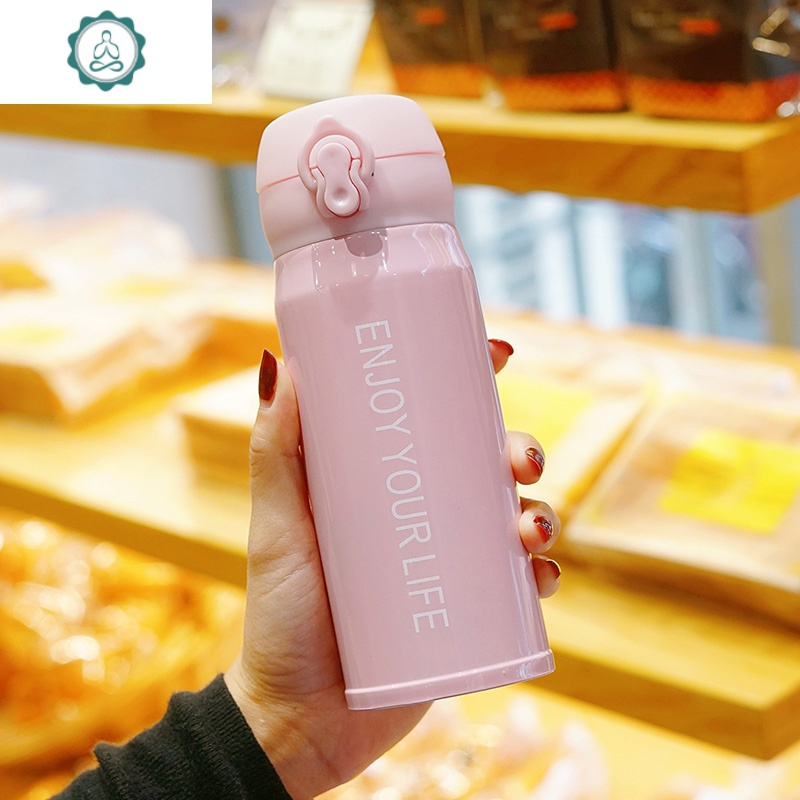 保温杯韩国美少女ins不锈钢杯子简约便携网红水杯可爱便携女学生封后