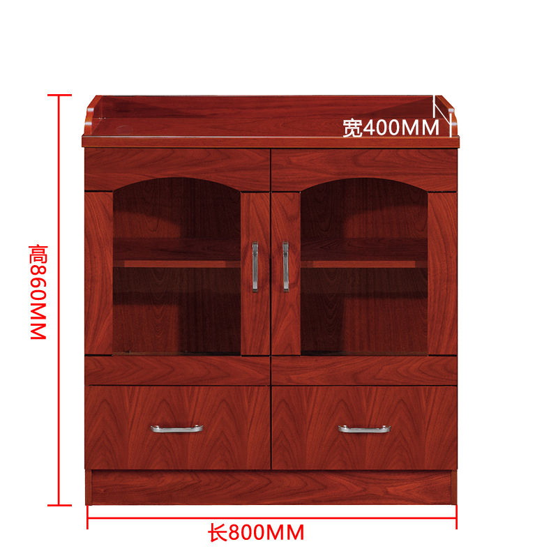 府店胡桃色餐边柜简约茶水柜二门800*400*860[工厂现做 7天内发货]