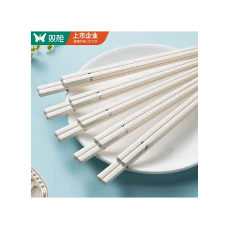 筷子 双枪抗菌合金筷 四角银环分餐筷子 10双高清大图