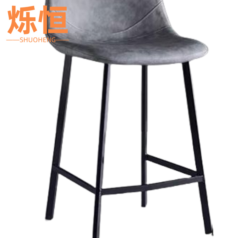 烁恒 高脚椅灰色65cm 把高清大图