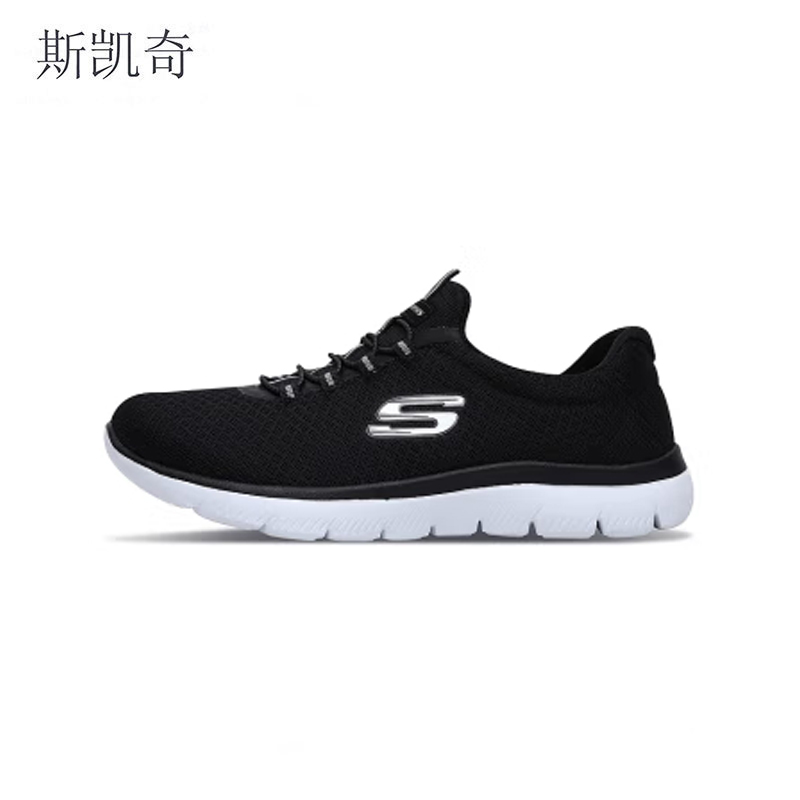 斯凯奇 休闲女款鞋 36.5 黑色/白色 12980-BKW 65/双高清大图