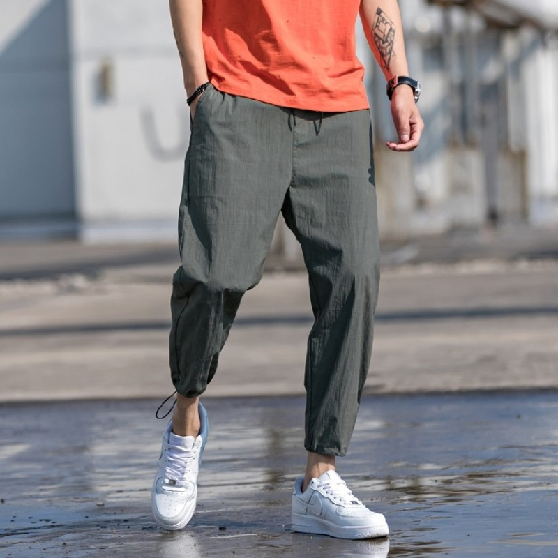 哈伦裤夏季裤子男日系原创男士休闲裤束脚青少年九分裤宽松收腿裤