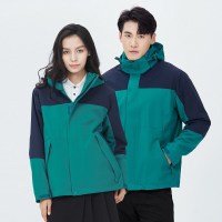 珀铮 冲锋衣女外套男士夹克秋冬季防风防水时尚休闲情侣三合一外套团购 黑男女 S