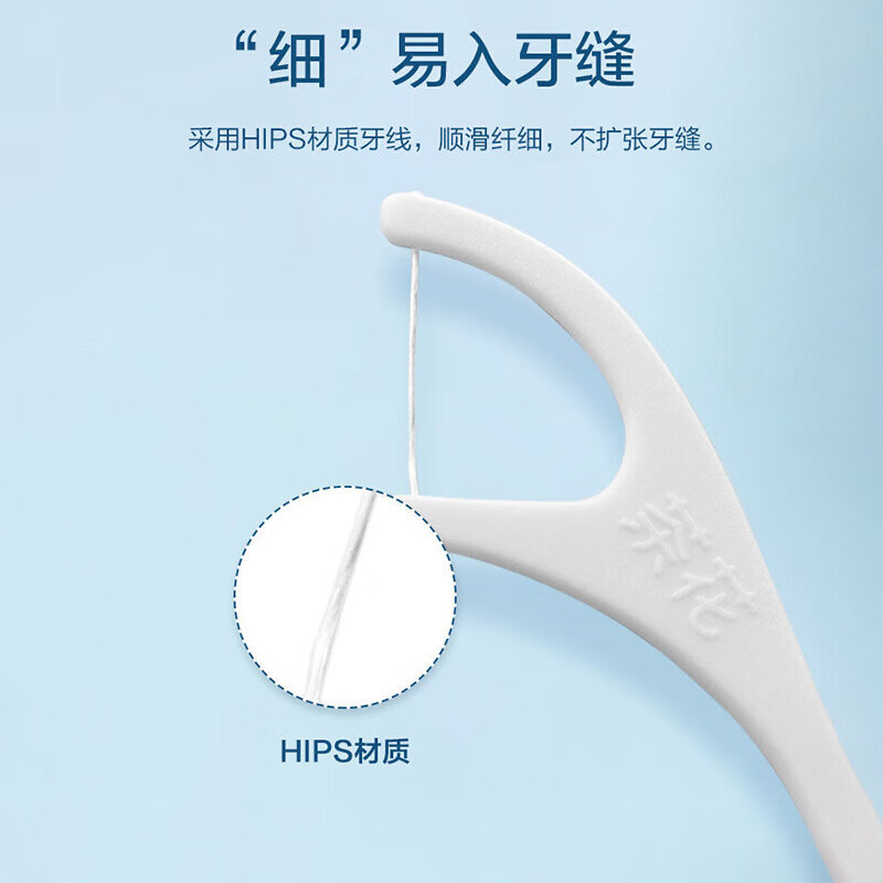 茶花 G14009牙签牙线棒50枚盒装便携剔超细细滑牙缝剔牙器家用收纳盒高清大图