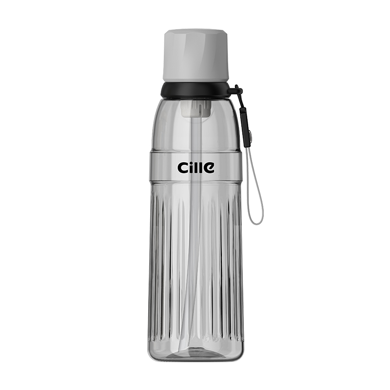 希乐塑料杯大容量tritan运动水杯男女士户外健身杯子夏季便携随手杯 深灰色