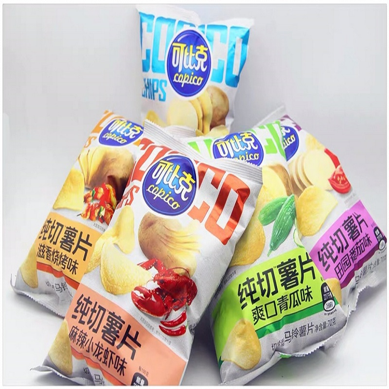 可比克 膨化食品 纯切薯片70g(田园番茄味)