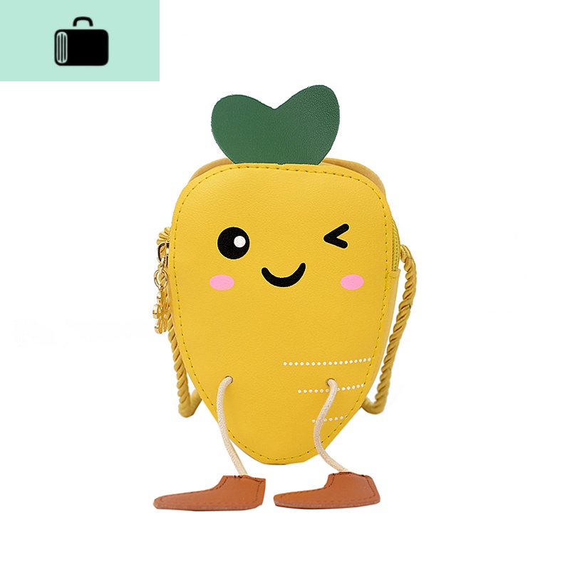 儿童可爱萝卜包公主宝宝时尚迷你小挎萌女童斜挎包女孩小孩零钱包NEWLAKE 黄色