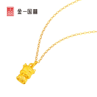 金一国囍足金3D硬金福气生肖牛男女通用款黄金吊坠本命平安宝宝金饰贺新生送礼(送银配链)定价 )ACB044