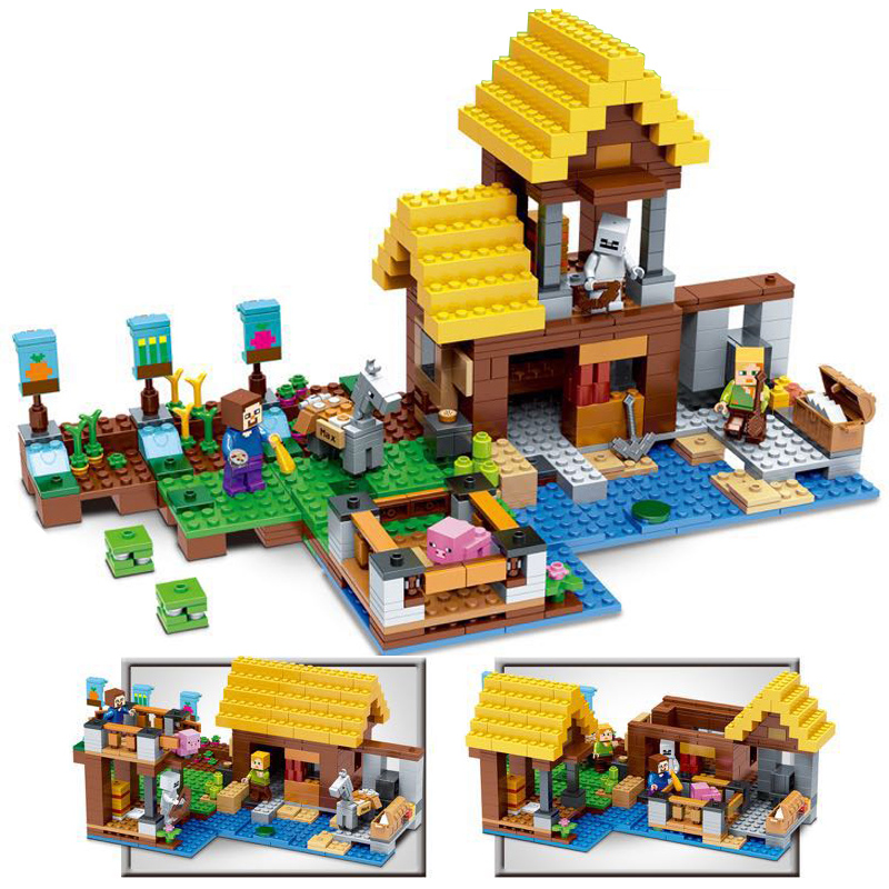 我的世界兼容乐高农场积木村庄方块儿童组装男孩子拼装小玩具 农场
