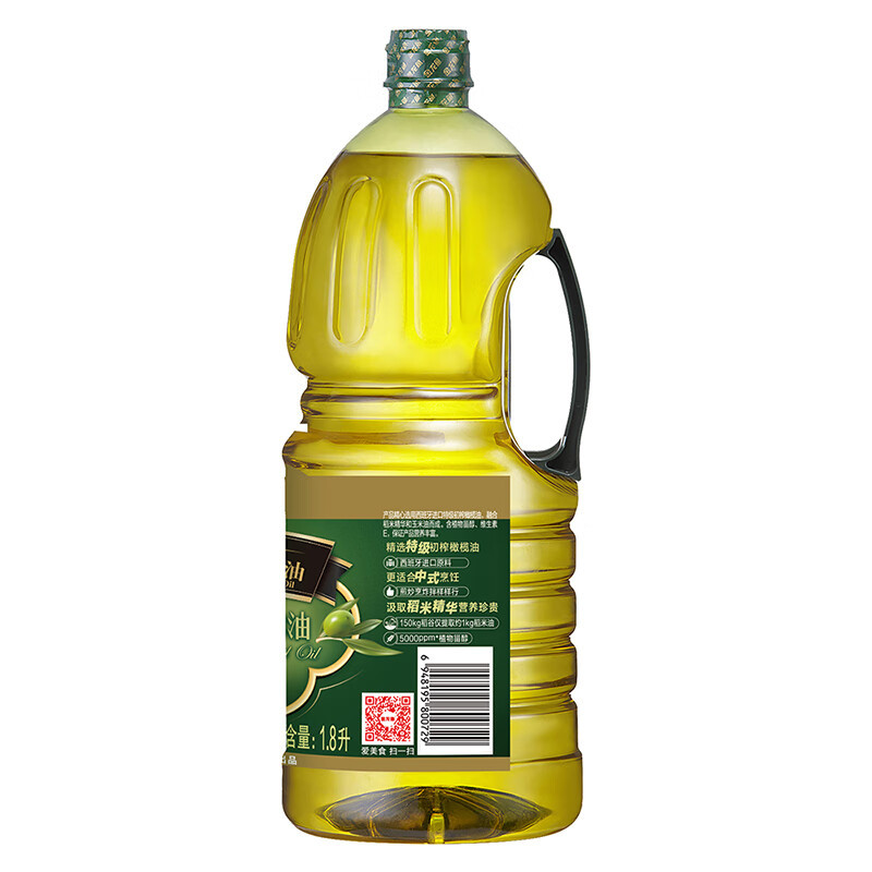 金龙鱼添加10%特级初榨橄榄食用植物调和油1.8L