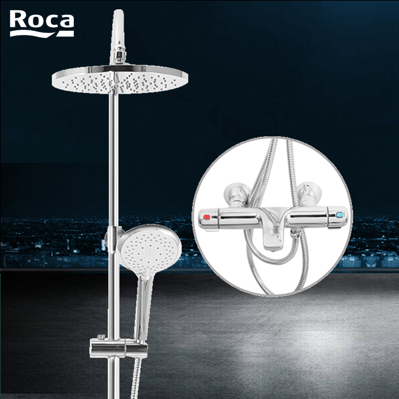乐家卫浴(Roca)恒温淋浴花洒套装全铜龙头增压浴室套装喷头