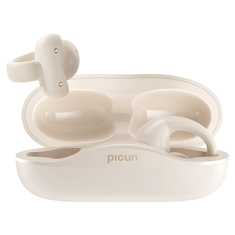 品存(picun)360度全景音效精准传音耳挂骨传导双麦蓝牙耳机 卡其白 W6