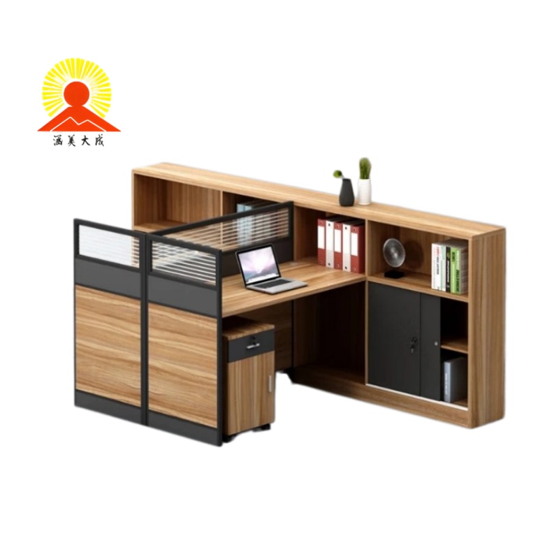 涵美大成 单人位屏风工位带书架 1600*1200*1200mm 位高清大图