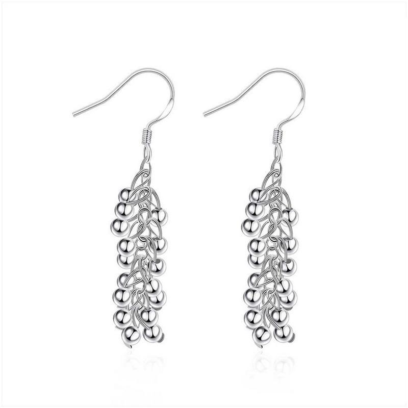 E008Women silver plated earring镀925纯银长款时尚个性耳环耳饰
