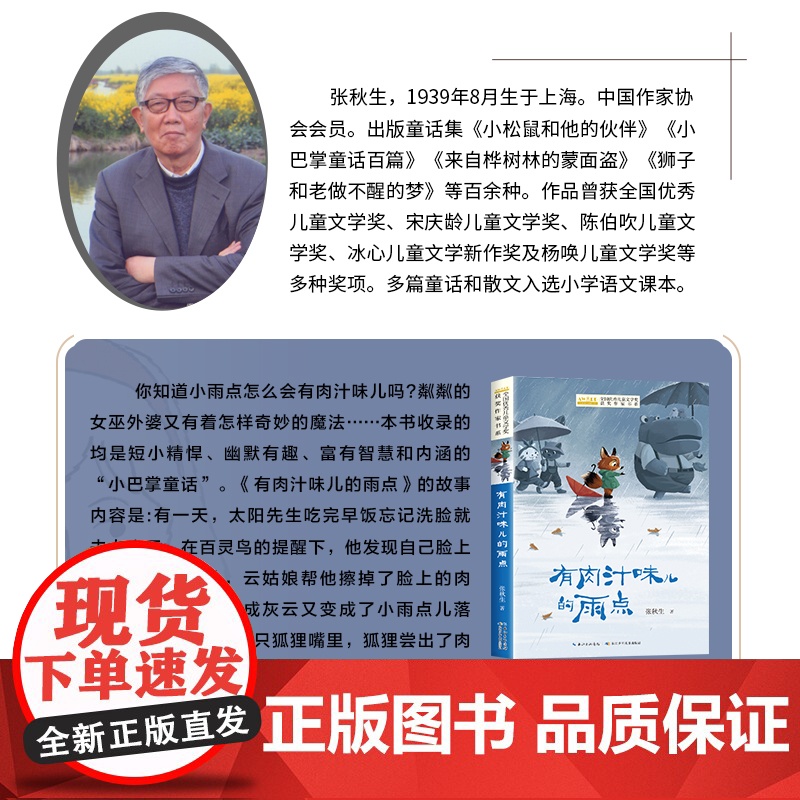 有肉汁味儿的雨点 张秋生童话系列 全国优秀儿童文学获奖作家书系中国当代小学生课外阅读书籍必读四五六年级老师经典书目正版高清大图