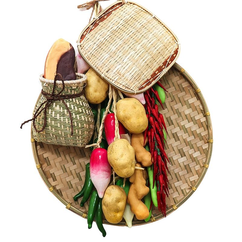 维诺亚仿真蔬菜水果挂串套餐假玉米大蒜辣椒农家乐饭店东北风格装饰挂件高清大图