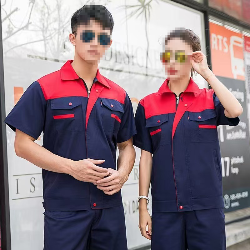 天富星 夏季工作服耐脏耐磨劳保服 短袖 套高清大图