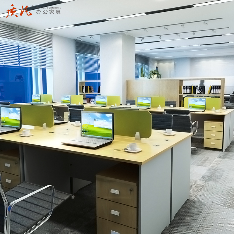 质凡办公家具职员办公桌板式员工桌工位工作位简约现代人造板桌子